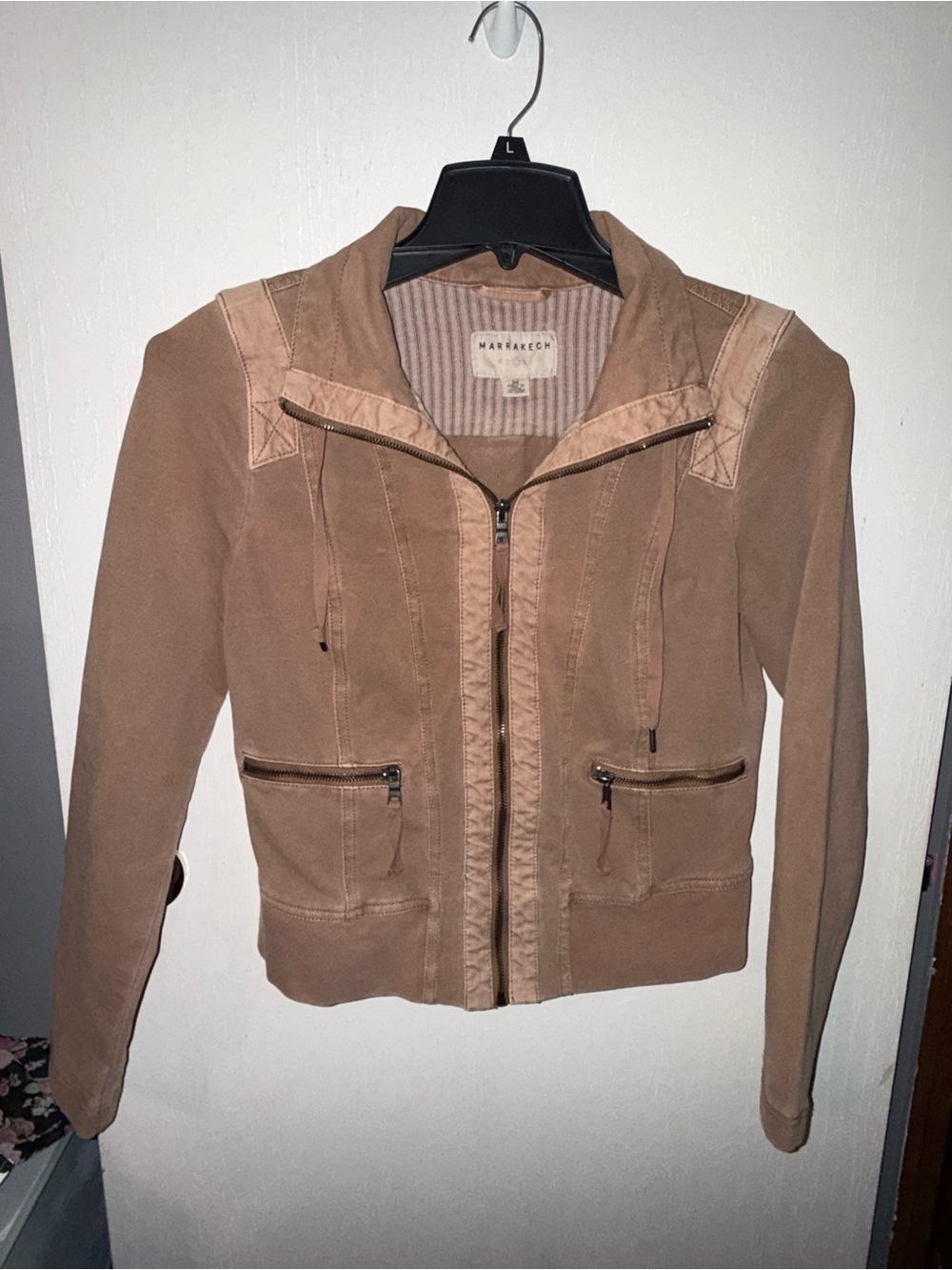 Marrakech Women's Tan Utility Zip Jacket